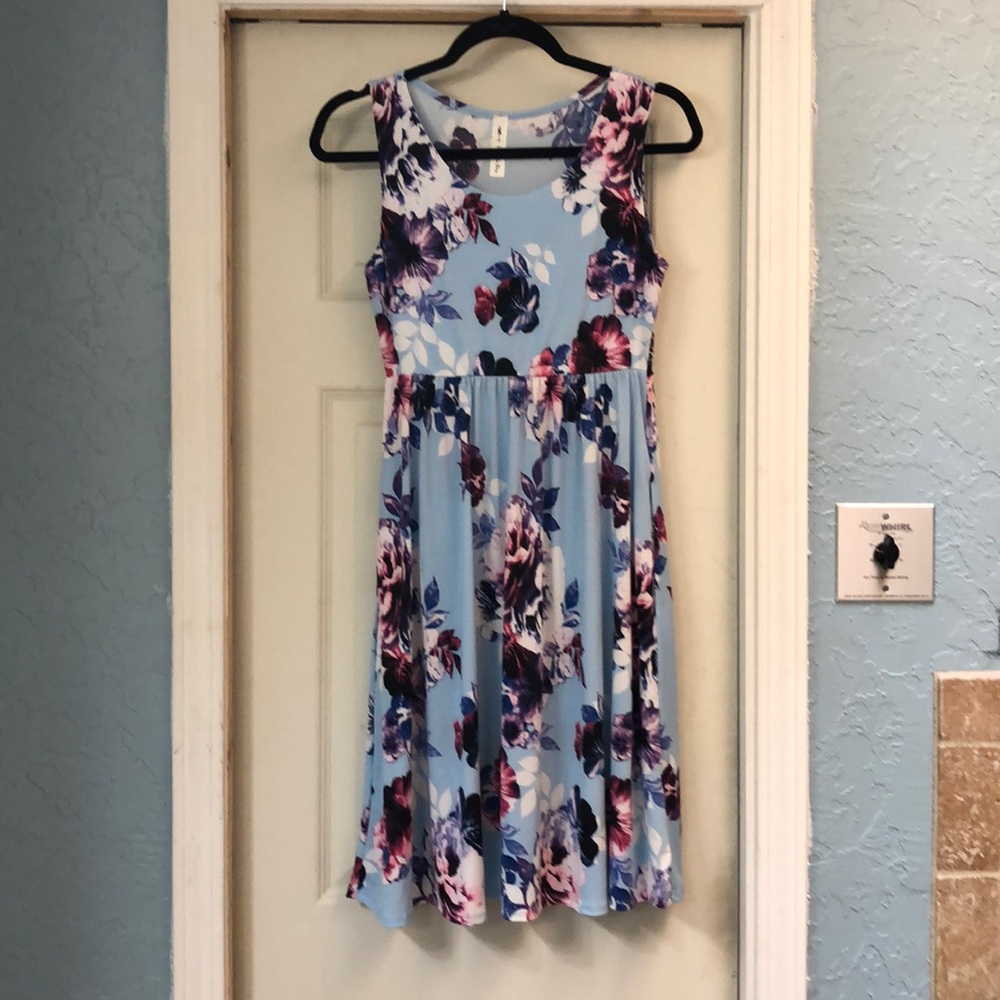 Blue Floral Spring Dress